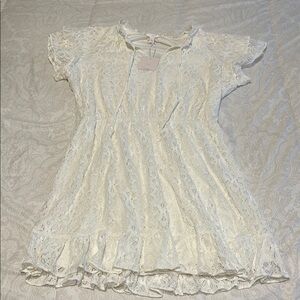 LC Lauren Conrad Cream Lace Dress